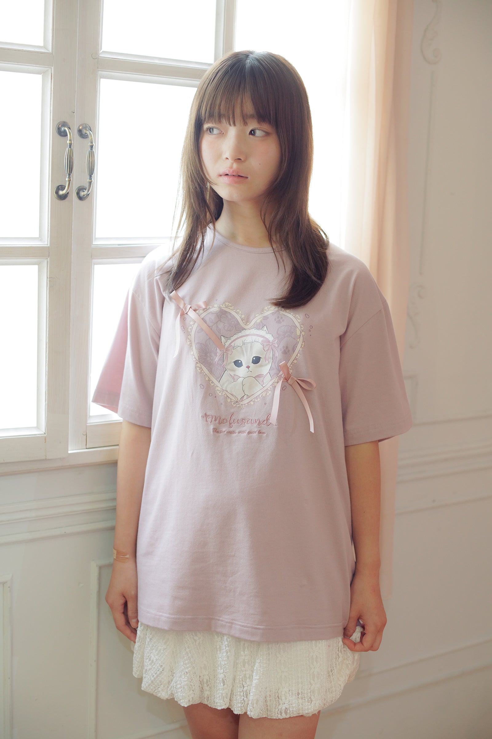 mofusand バレエコア Tシャツ ももりぼにゃん ピンク