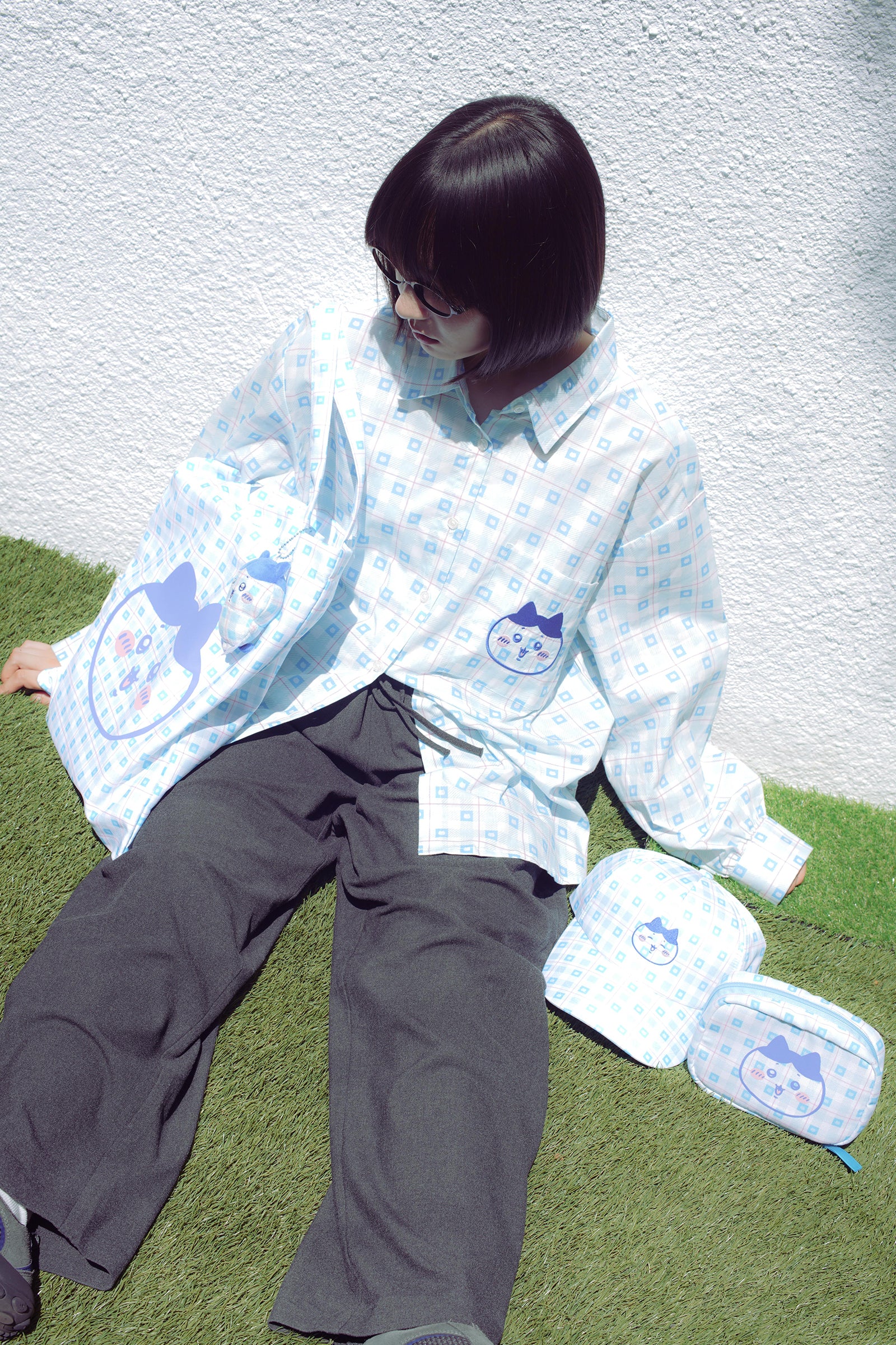 ちいかわ チェックシリーズ トートバッグ（チャーム付き