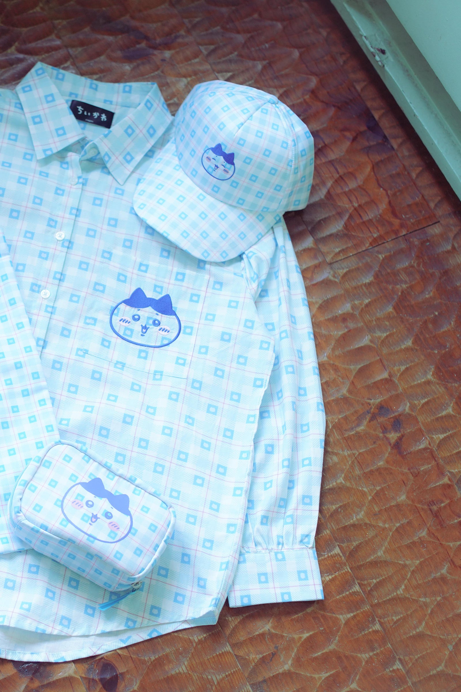 ちいかわ チェックシリーズ CAP ハチワレ ブルー