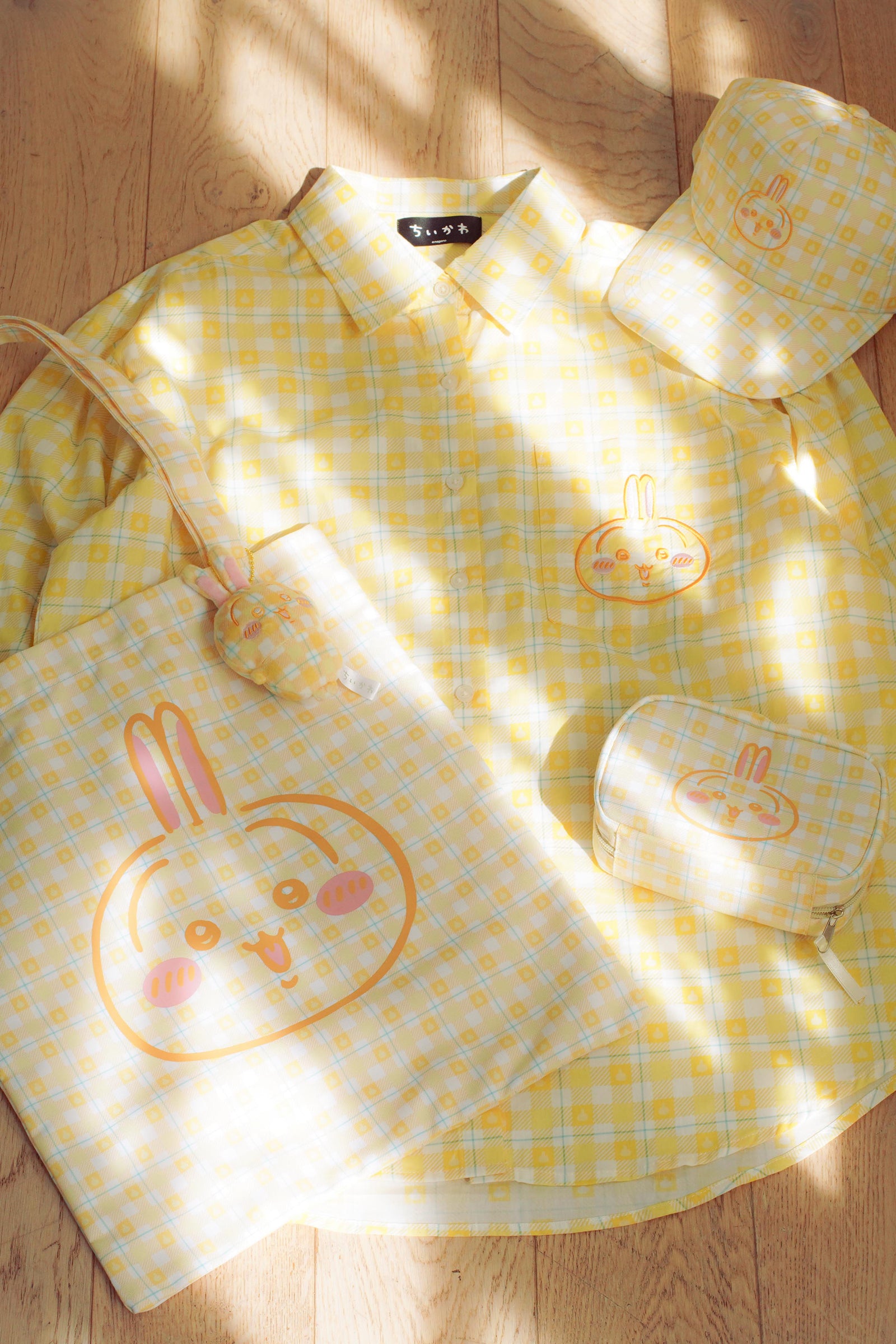 ちいかわ チェックシリーズ CAP うさぎ イエロー