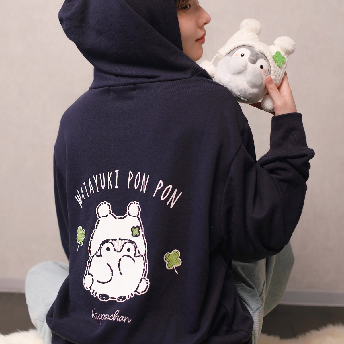 コウペンちゃん ZIPパーカー わた雪ぽんぽん ネイビー