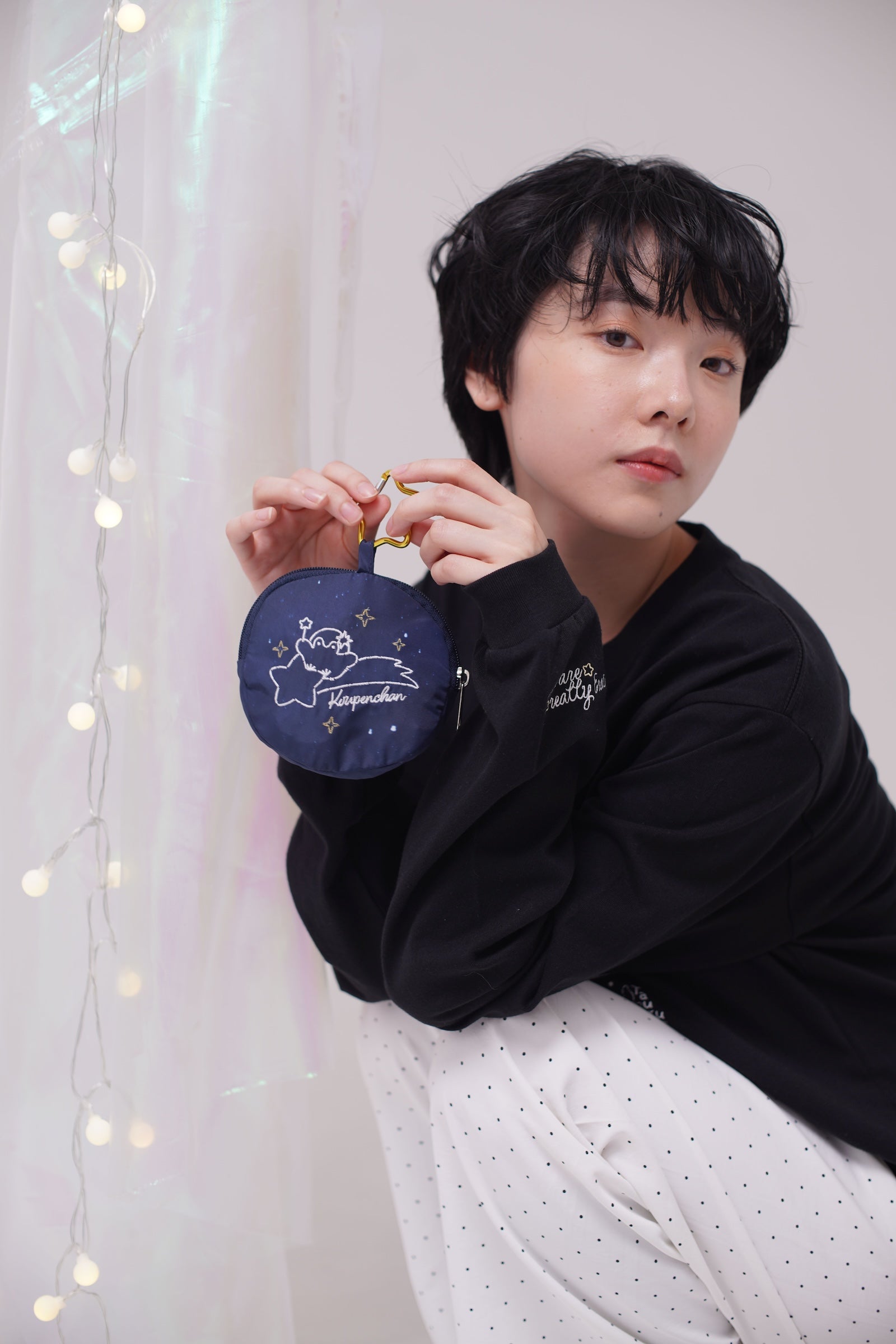 コウペンちゃん エコバッグ 君を見守るよ ネイビー