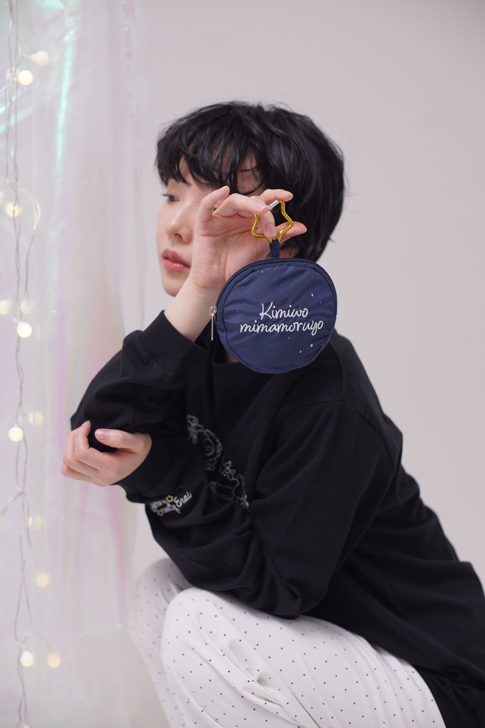 コウペンちゃん エコバッグ 君を見守るよ ネイビー