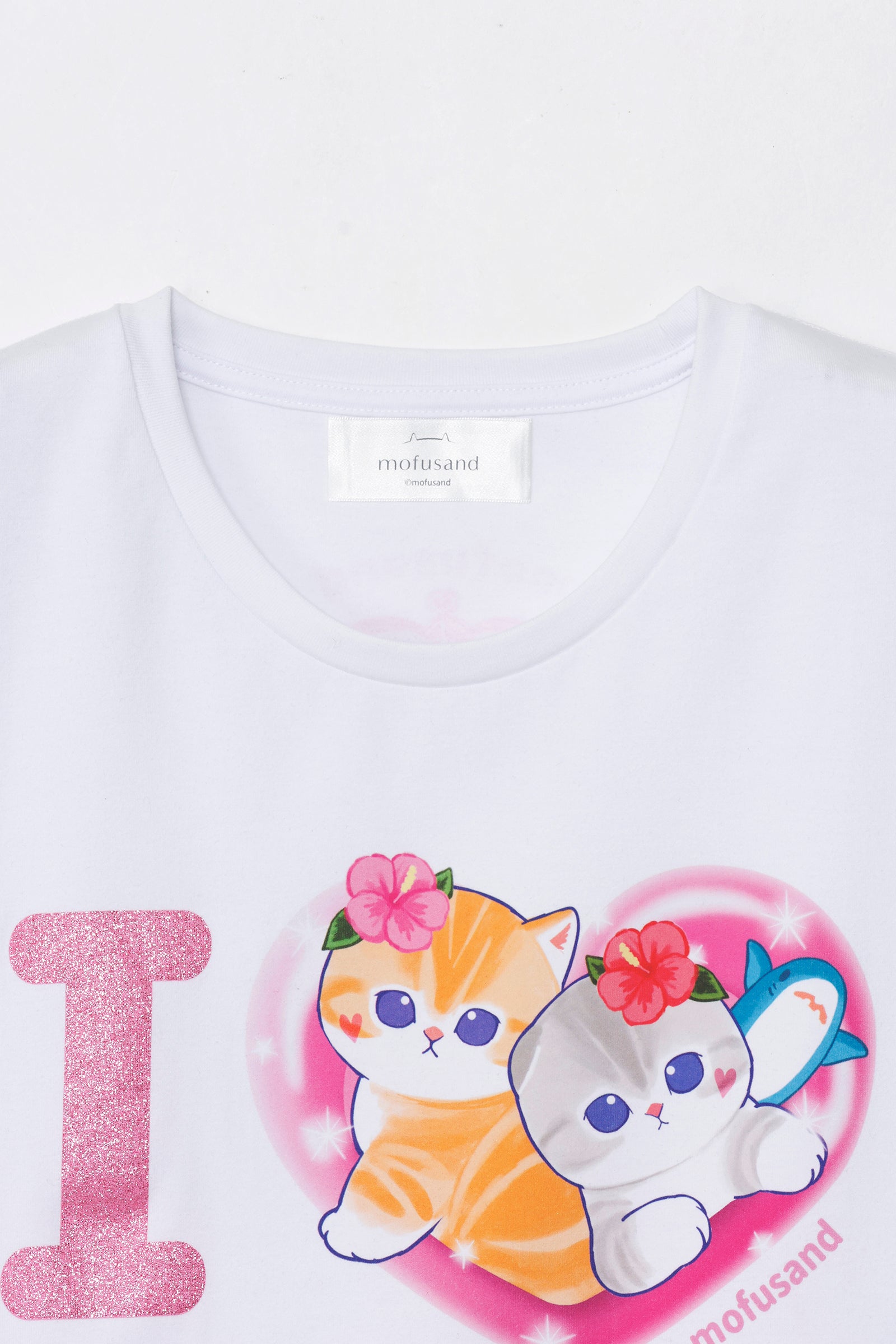 mofusand Tシャツ ぎゃるにゃん IOVE CATS ホワイト