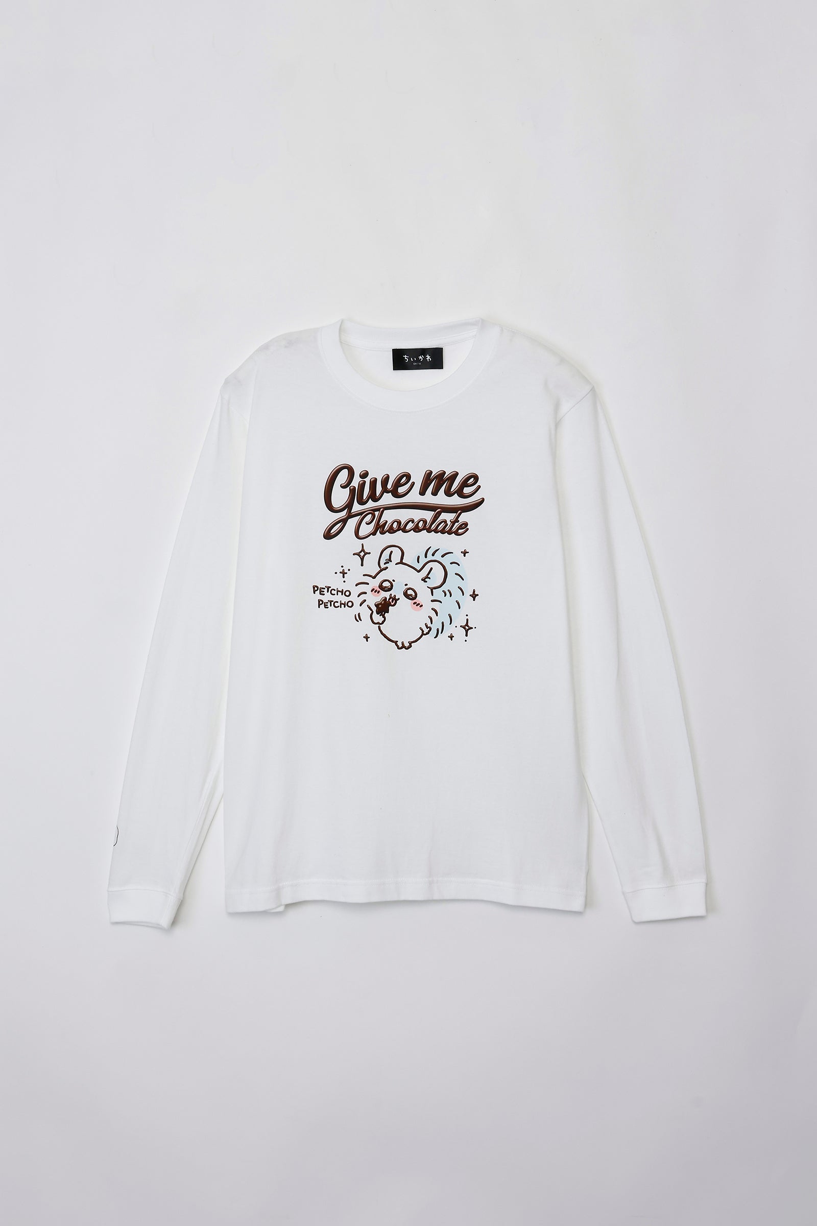 ちいかわ L/S Tシャツ Give me chocolate ホワイト