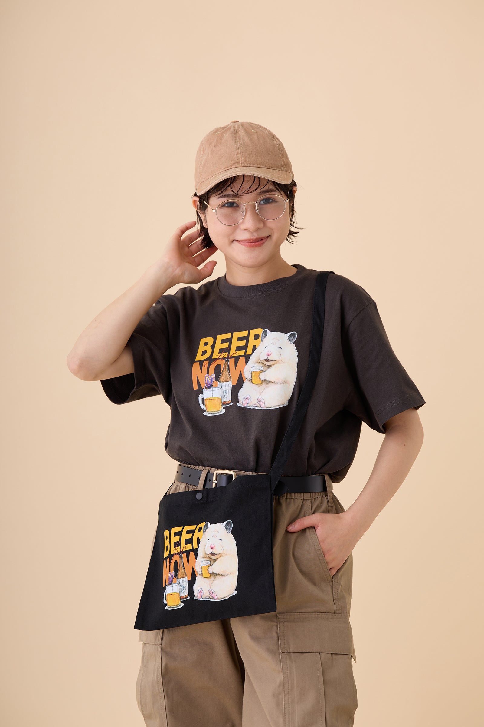 助六の日常 Tシャツ BEER FOR NOW スミ