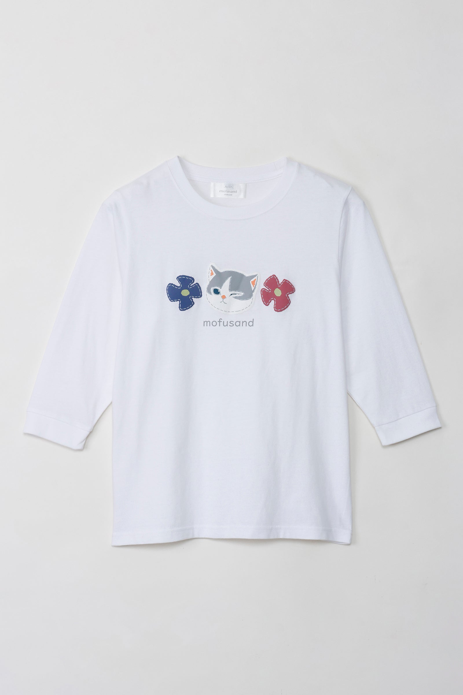 mofusand 7分丈Tシャツ ハチワレ ホワイト