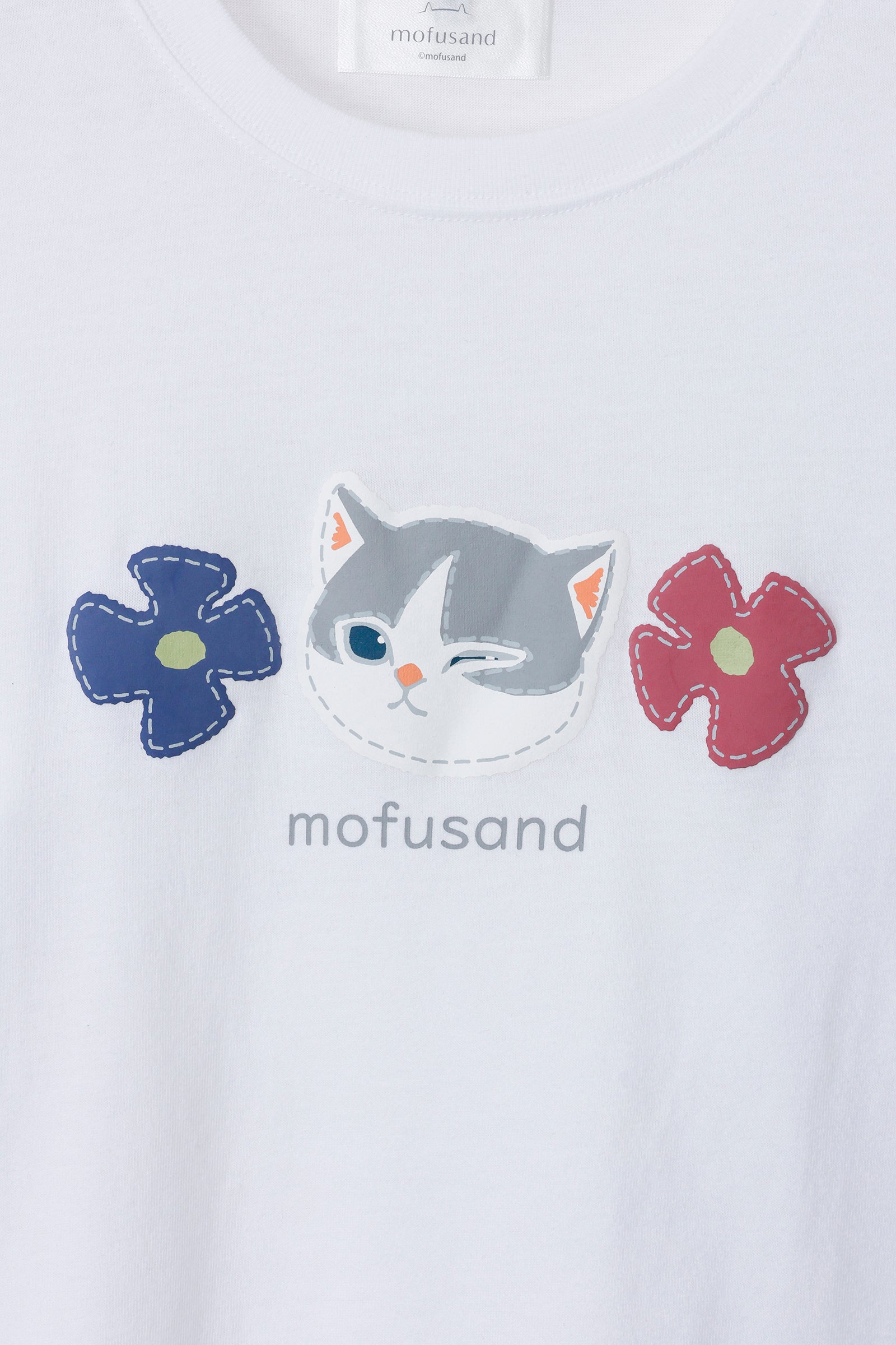 mofusand 7分丈Tシャツ ハチワレ ホワイト