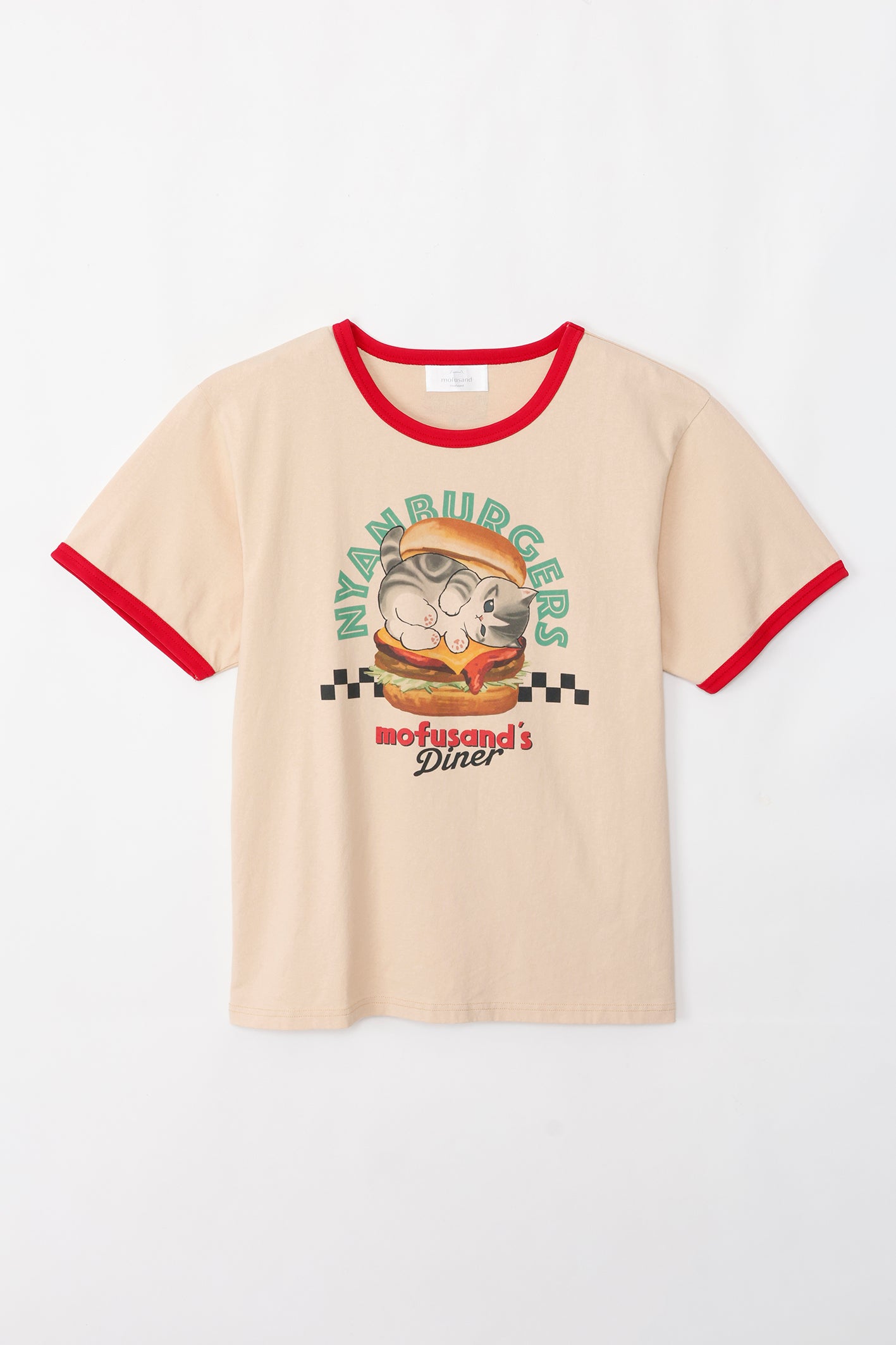 mofusand Tシャツ ダイナー NYANBURGERS ブラウン