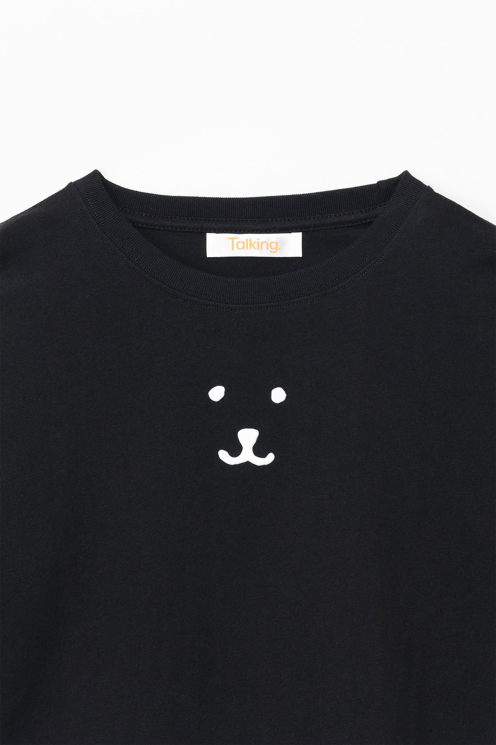 ナガノキャラクターズ 長袖Ｔシャツ モノクロなくま ブラック