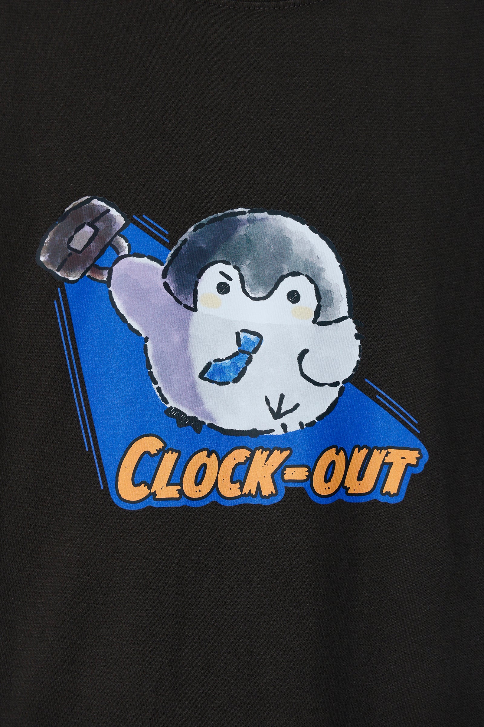 コウペンちゃん Tシャツ CLOK OUT スミ