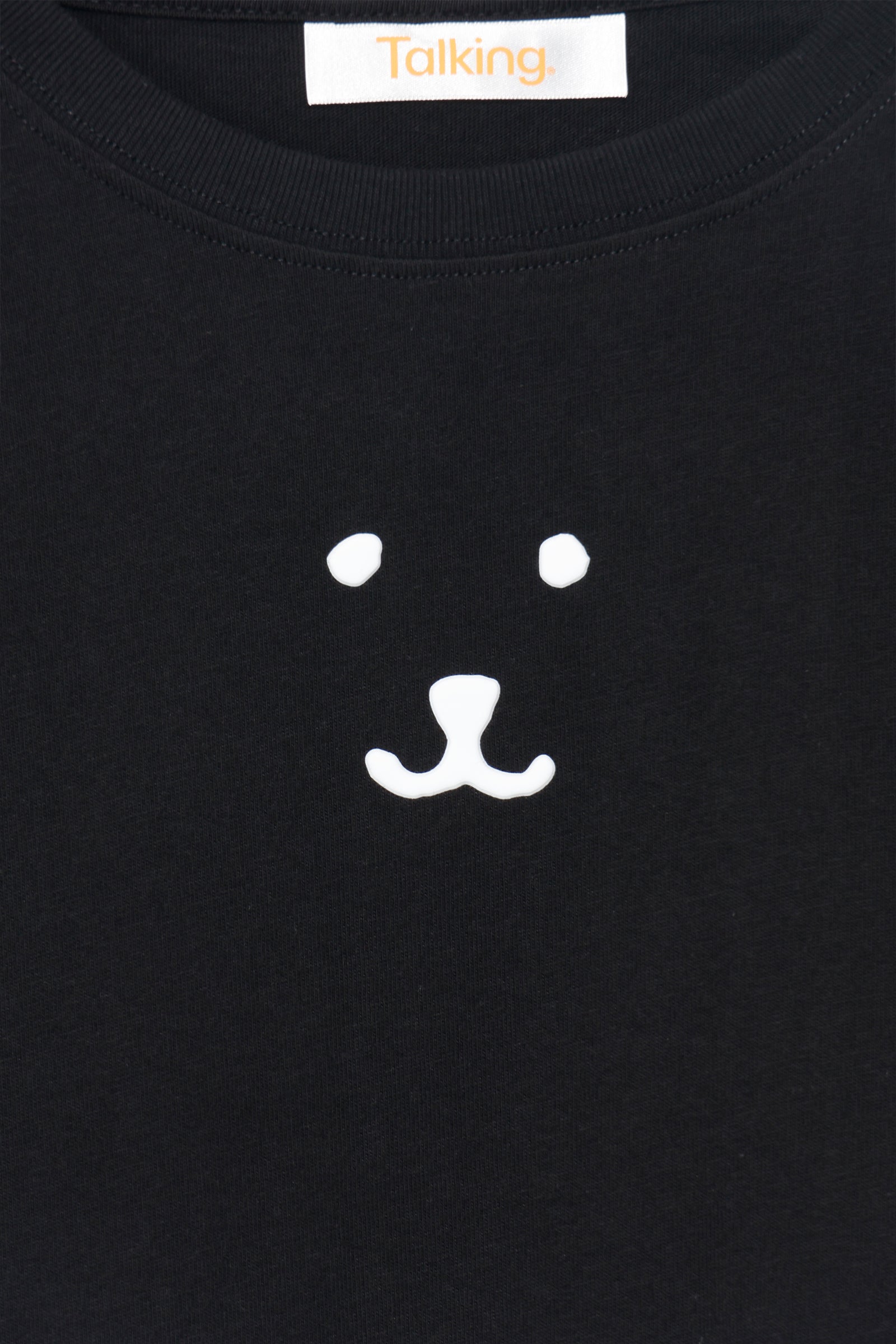 ナガノキャラクターズ 長袖Ｔシャツ モノクロなくま ブラック