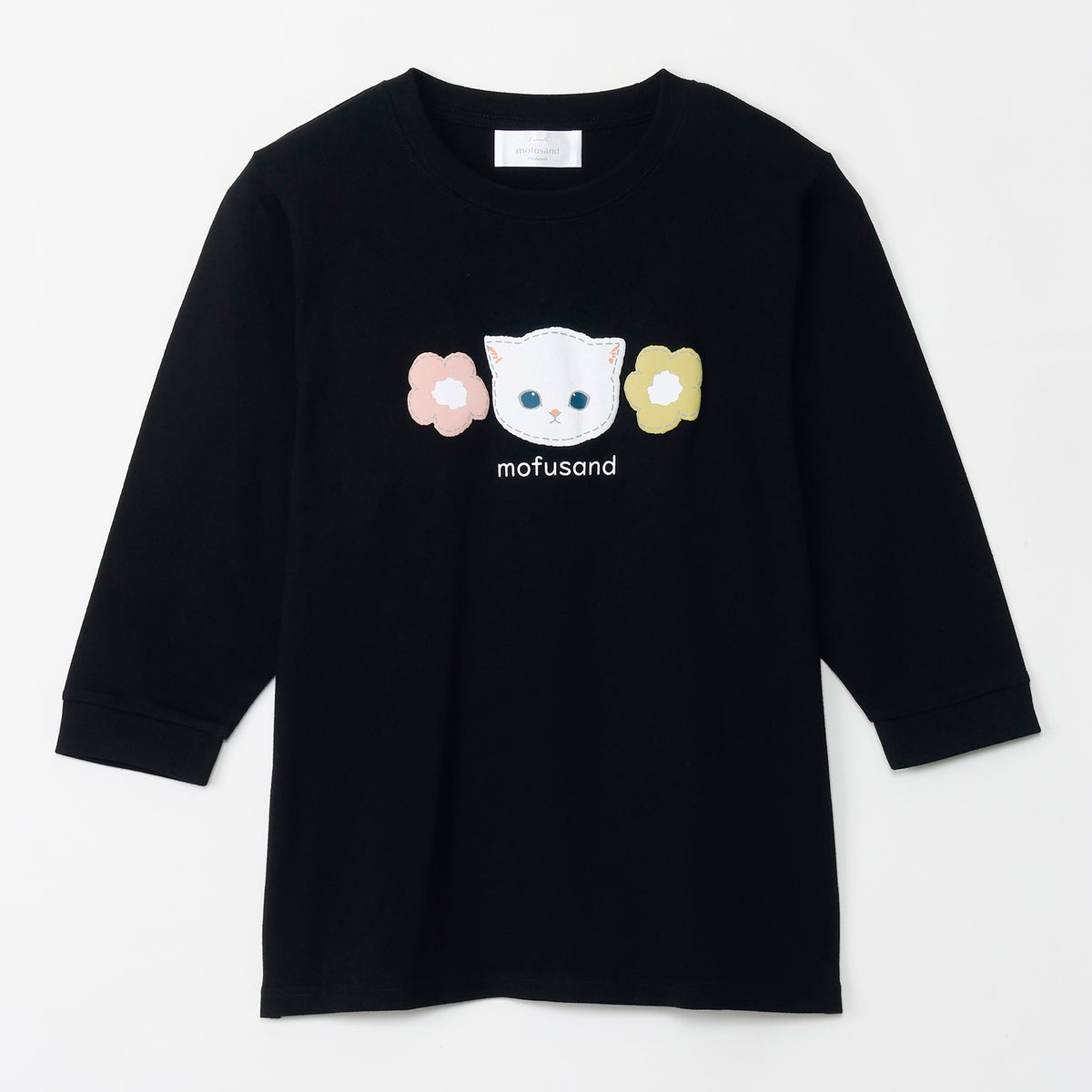351108：ねこずきんちゃんとクマ花畑刺繍 7分袖Tシャツの通販-ScoLar