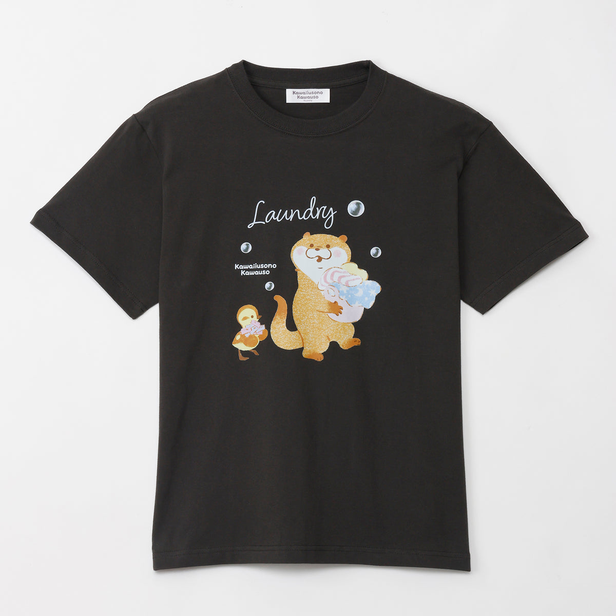 可愛い嘘のカワウソ Tシャツ ランドリー スミ