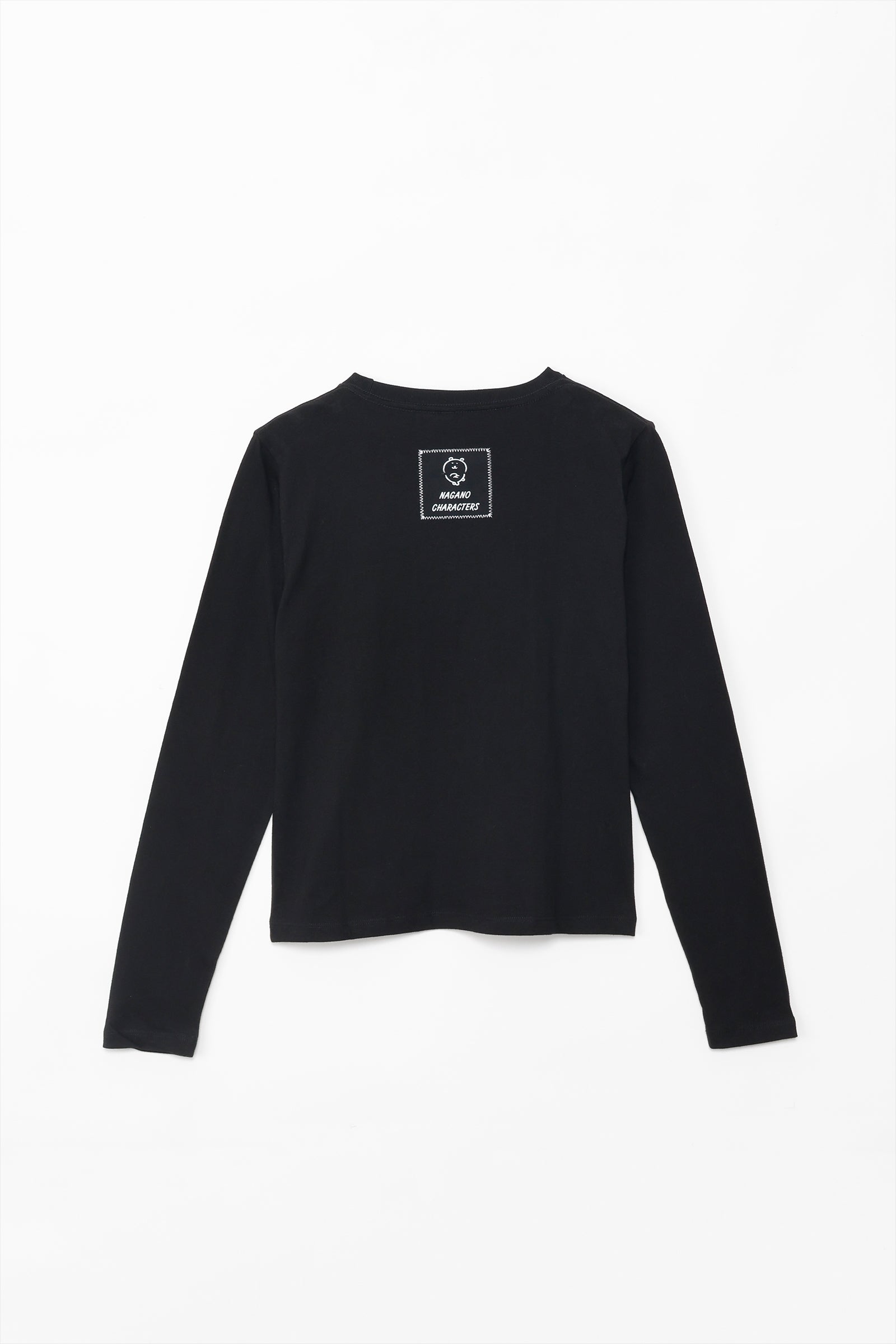 ナガノキャラクターズ 長袖Ｔシャツ モノクロなくま ブラック