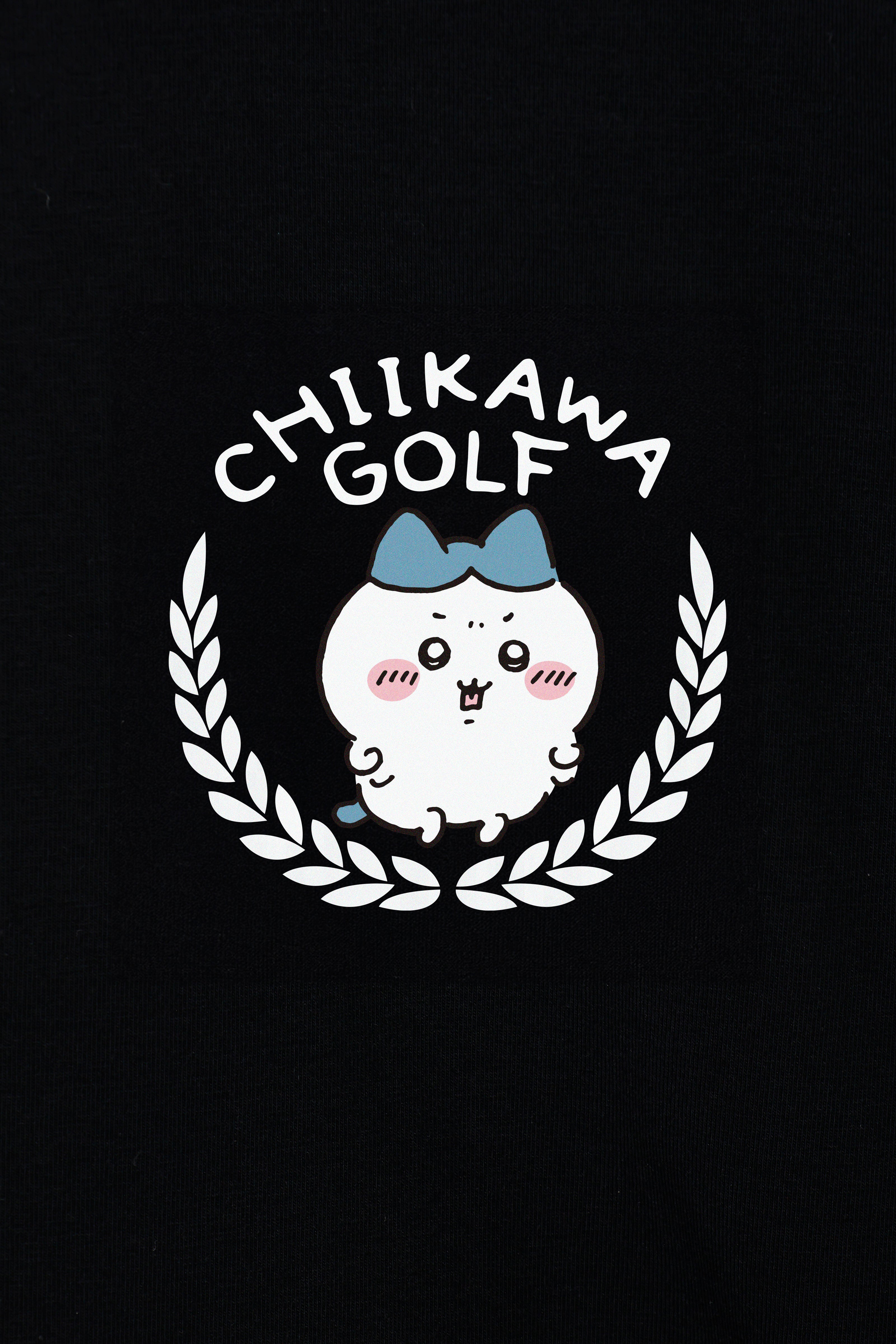 ちいかわGOLF モックネックTシャツ ハチワレエンブレム ブラック