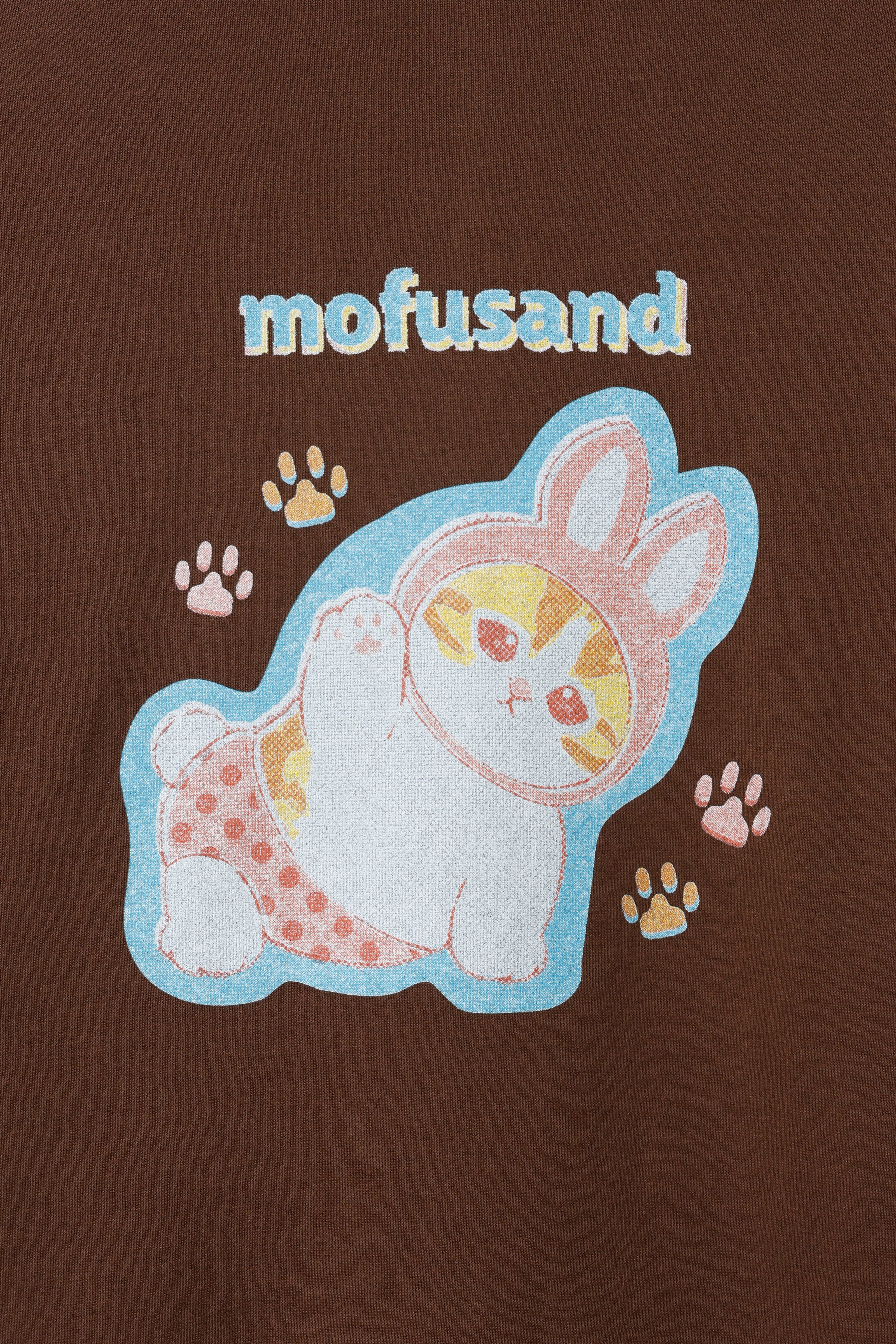 mofusand レトロ パーカー うさにゃん ブラウン